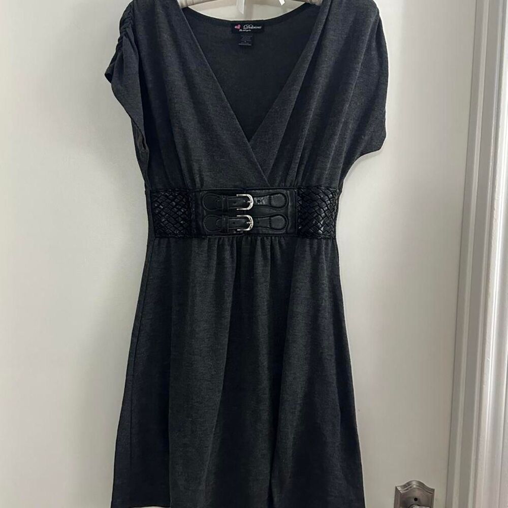 Delicious Women's Grey and Black Dress